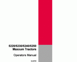 Operator's Manual for Case IH Tractors model MAXXUM 5230