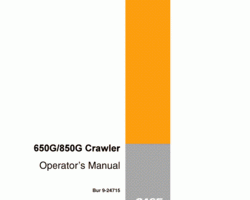 Case Dozers model 850G Owner Operator Maintance Manual