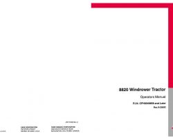 Operator's Manual for Case IH Windrower model 8820
