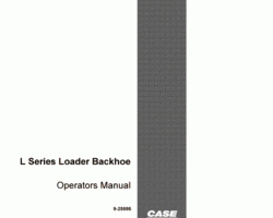 Case Loader backhoes model 580L Operator's Manual