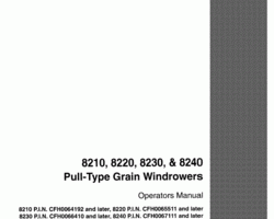 Operator's Manual for Case IH Windrower model 8210