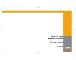 Case Excavators model CK28 Operator's Manual