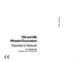 Case Excavators model 988P Operator's Manual