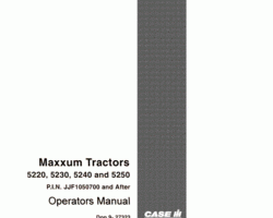Operator's Manual for Case IH Tractors model 5200