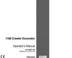 Case Excavators model 1188 Operator's Manual