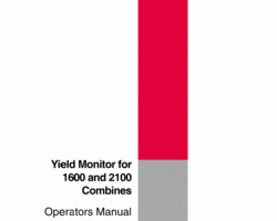 Operator's Manual for Case IH Combine model 1600