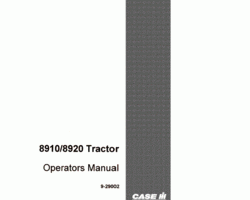 Operator's Manual for Case IH Tractors model 8920