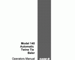Operator's Manual for Case IH Balers model 140