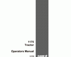Operator's Manual for Case IH Tractors model 1175