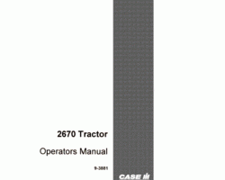 Operator's Manual for Case IH Tractors model 2670