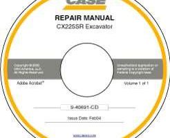 Service Manual on CD for Case Excavators model CX225SR