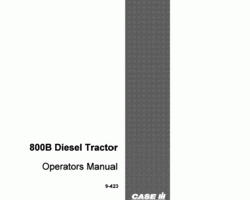 Operator's Manual for Case IH Tractors model 800B