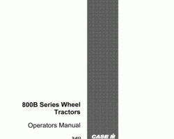 Operator's Manual for Case IH Tractors model 800B