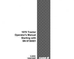 Operator's Manual for Case IH Tractors model 1070