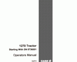 Operator's Manual for Case IH Tractors model 1270