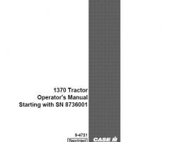 Operator's Manual for Case IH Tractors model 1370
