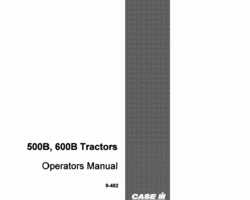 Operator's Manual for Case IH Tractors model 600B