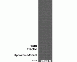 Operator's Manual for Case IH Tractors model 1412