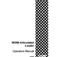 Case Wheel loaders model W20B Operator's Manual