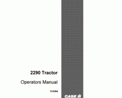 Operator's Manual for Case IH Tractors model 2290