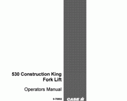 Case Forklifts model 530 Operator's Manual