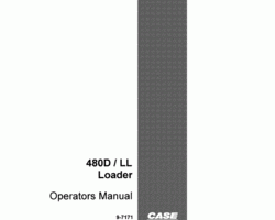 Case Loader backhoes model 480LL Operator's Manual