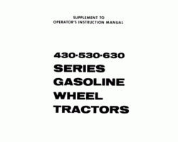 Operator's Manual for Case IH Tractors model 630