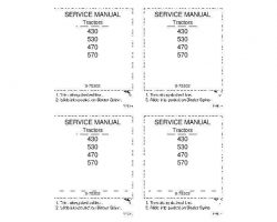Service Manual for Case IH Tractors model 470