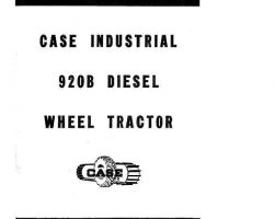 Operator's Manual for Case IH Tractors model 920B