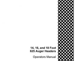 Operator's Manual for Case IH Headers model 625