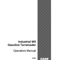 Case Wheel loaders model W5 Operator's Manual