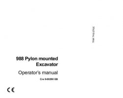 Case Excavators model 988F Operator's Manual