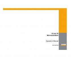 Case Mini excavators model 15 Operator's Manual
