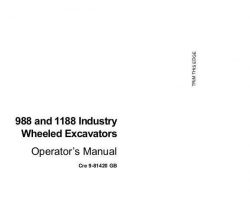 Case Excavators model 1188P Operator's Manual
