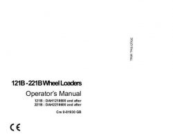 Case Wheel loaders model 121B Operator's Manual