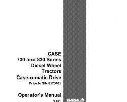 Operator's Manual for Case IH Tractors model 830