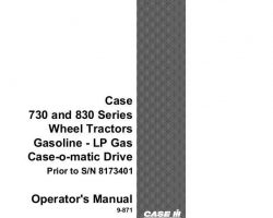 Operator's Manual for Case IH Tractors model 830