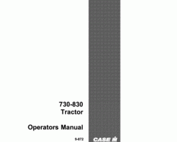 Operator's Manual for Case IH Tractors model 730