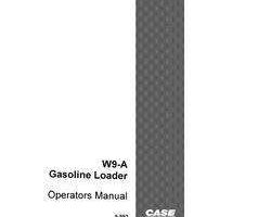 Case Wheel loaders model W9A Operator's Manual