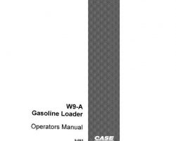 Case Wheel loaders model W9 Operator's Manual