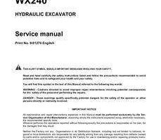 Case Excavators model WX240 Service Manual