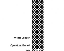 Case Loader backhoes model W11B Operator's Manual