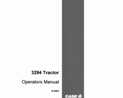 Operator's Manual for Case IH Tractors model 3294