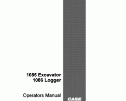 Case Excavators model 1086 Operator's Manual