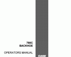 Case Loader backhoes model 780C Operator's Manual