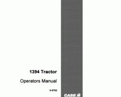 Operator's Manual for Case IH Tractors model 1394
