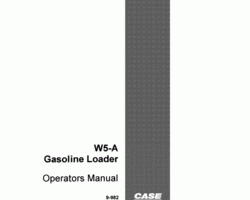 Case Wheel loaders model W5A Operator's Manual