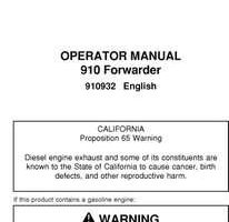 Operators Manuals for Timberjack Series model 910 Forwarders