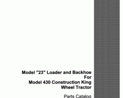 Parts Catalog for Case Loader backhoes model 23