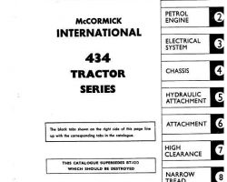 Parts Catalog for Case IH Tractors model 434